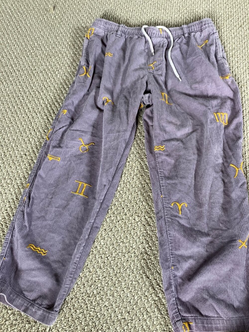 Urban Outfitters Zodiac Beach Pants Men’s Large Lavender Yellow Drawstring